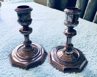 Art Deco Silver Plated Candlesticks