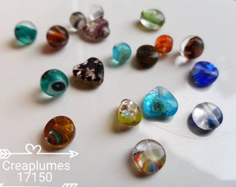 Set of 30 lampwork beads