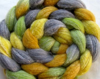 Merino/Bamboo/Silk Spinning Fiber (Combed Top) 4 oz Hand Painted