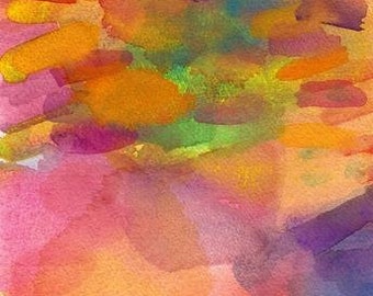 Art Print, Abstract Watercolor, 16 x 20, River