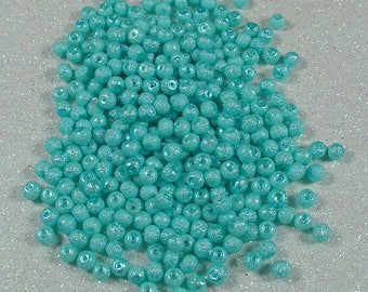 SURFACE OF MOONSTONE 4MM TURQUOISE ROUND BEAD