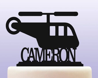 Personalised Acrylic Helicopter Cake Topper