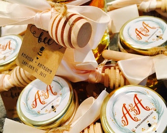 Custom Sticker Labels for Honey Jar Lids, Monogram Sticker Labels, Personalized Sticker Labels, 1.5 inch round sticker labels
