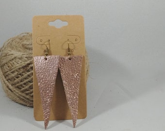 Handmade Leather Earrings - Large Glitter - Repurposed Materials