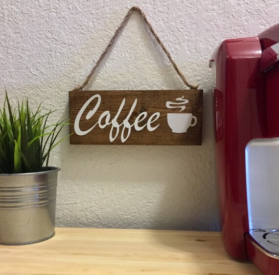 Coffee Sign Wooden Coffee Sign Home Decor Kitchen Decor