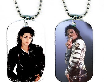 DOG TAG NECKLACE - Michael Jackson #1 King of Pop Music Star Singer
