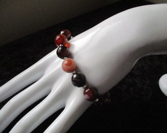 Banded Agate and Sterling Silver Bracelet