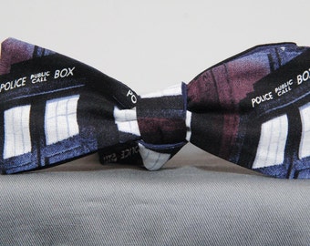 Dark Tardis Police Box Bow Tie