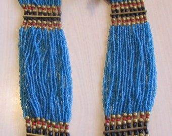 Blue Seed Bead Necklace