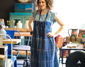 Boho Dress, Maxi Dress, Cotton Dress, Bohemian Clothing, Summer Dress, Bohemian Dress, Hippie Dress, Tribal Dress, Indigo Dress