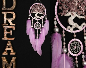 Lilac Dream Catcher Tree of life Dreamcatcher cat's eye Dream сatcher amethyst dreamcatchers wall decor handmade gift present amethyst color