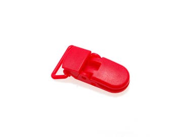 Clips, clips, Pacifier Clips / pacifier - red 20 mm - individually