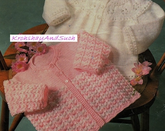 Baby Matinee Coats, Knitting Pattern. PDF Instant Download.