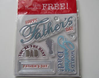 Set of 7 Clear stamps on the theme of Dad, Dady, Father's