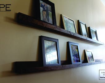 Wall Hanging Picture Shelf. Book Shelf Ledger Wall Decor-Walnut-Artwork Shelf, Book Shelf, Shelf Ledge, Picture ledge Shelf, Floating Shelf