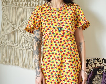 Seventies sunny babydoll dress