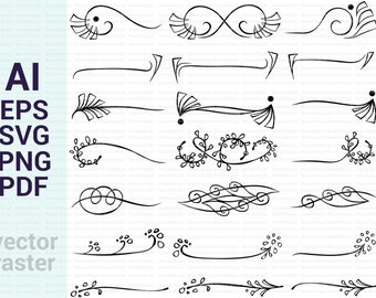 Divider svg file, Text dividers svg, Divider silhouette, Divider cut file, Flourish swirl svg, Divider cricut, Scrolls svg, Swirls svg