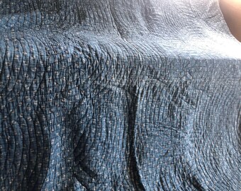 Antique Blue Calico Quilt