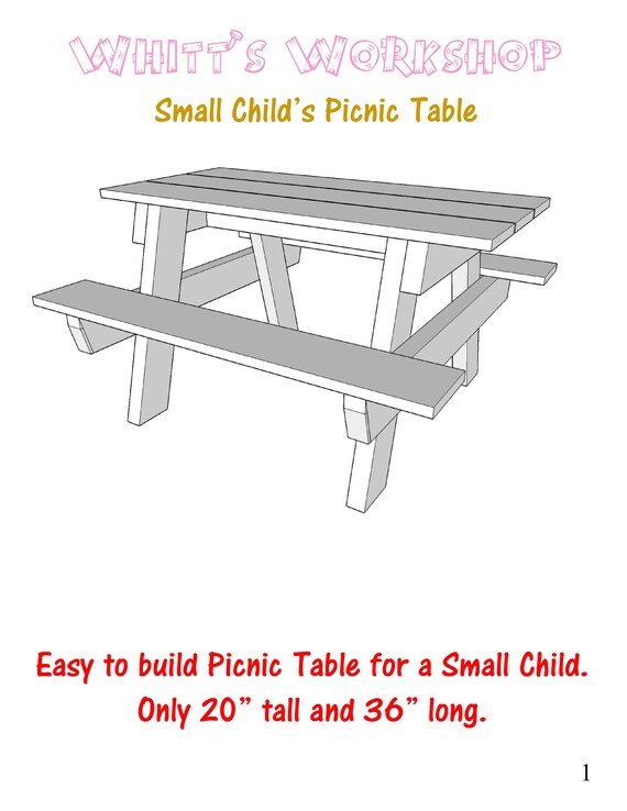 Small Childs Picnic Table PDF File Woodworking Plans