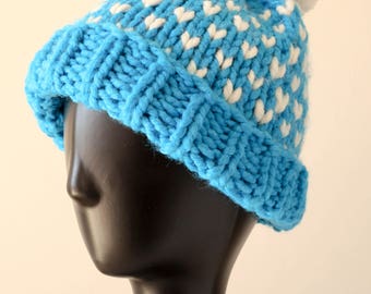 Chunky Knit Hat with PomPom
