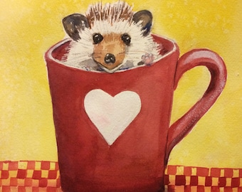 Hedgehog Valentine love card