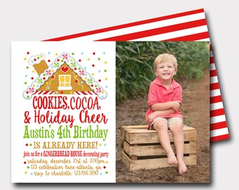 Gingerbread Cookie | Cookies and Cocoa | Christmas Birthday Invitation | Winter Birthday Invitation | Cookie Exchange | Cookie Decorating