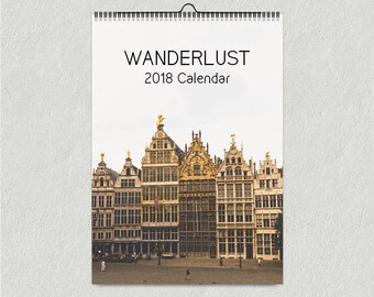 Calendrier 2018, Wanderlust, calendrier mural, voyage photographie, Europe