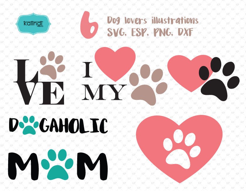 Download Dog lovers svg set dogs svg paws svg flower svg dog mom