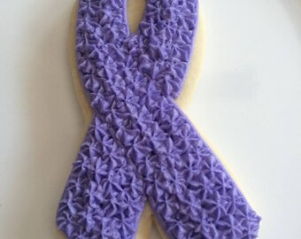 Awareness Ribbon Sugar Cookies // Decorated Cookies // Cancer Survivor // Relay for Life // Gifts for her // Benefit Gifts // Austism