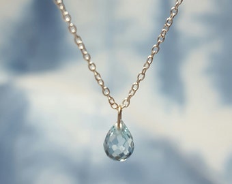 Blue Topaz Necklace Blue Topaz Necklaces Womens Gift for Her December Birthstone Necklace Blue Topaz Gemstone Jewelry Blue Topaz Pendant