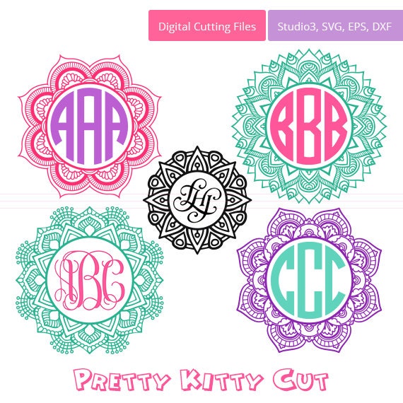 Mandala SVG Circle Monogram Frames Instant Download Cut File