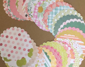 50 - 3 1/2” Scalloped Circle Die Cuts for Paper Crafts set S15