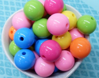 10x 18mm Resin Multi color Globe beads .. Candy Fun