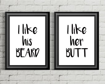 I Like His Beard I Like Her Butt Custom Stainless Steel