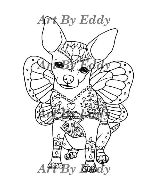 Art of Chihuahua Single Coloring Page