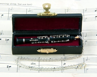 Oboe Necklace in Case - Oboe Gift - Music Jewellery - Music Teacher Gift