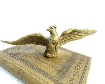 Brass Eagle Statue - Cast Brass Eagle - Mountable Eagle Figurine - Brass Winged Eagle - Eagle Finial - Spread Wings Eagle - Furniture Brass