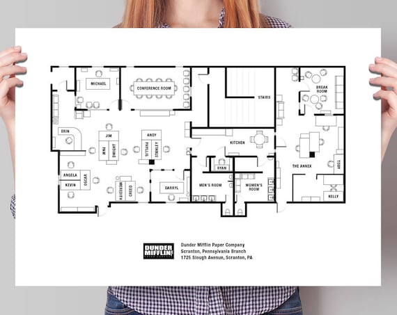 The Office Floor Plan The Office TV show The Office poster