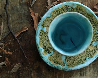 ceramic tumbler set for tea cup and saucer set light blue tumbler lace tumbler for coffee handless mug set blue lace mug