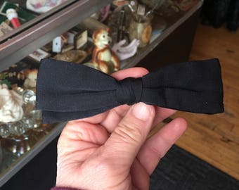 Vintage 1960’s Black Clip On Bow Tie
