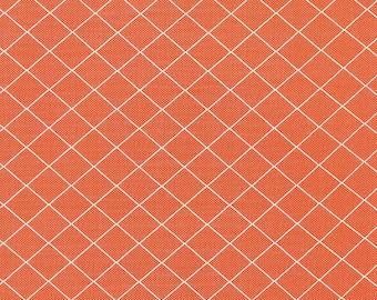 Orange Plaid Fabric - Moda Bread N Butter Fabric - American Jane Orange Quilting Fabric By The 1/2 Yard