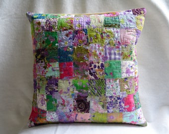 Spring patchwork cushion