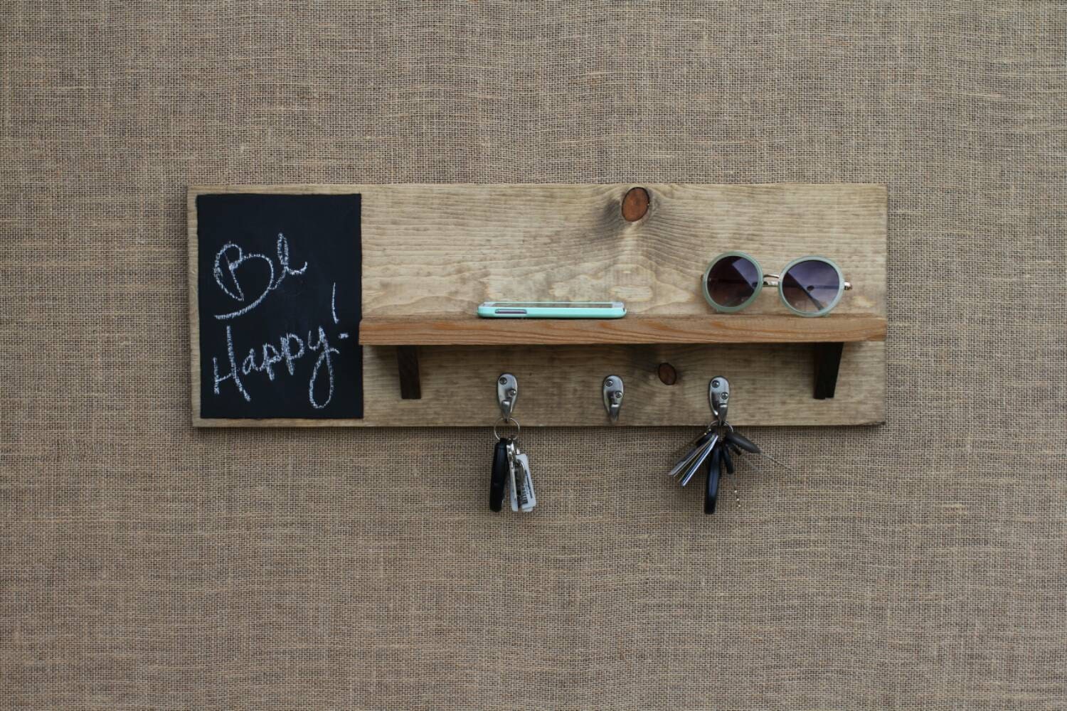 Chalkboard Key Holder Entryway Shelf