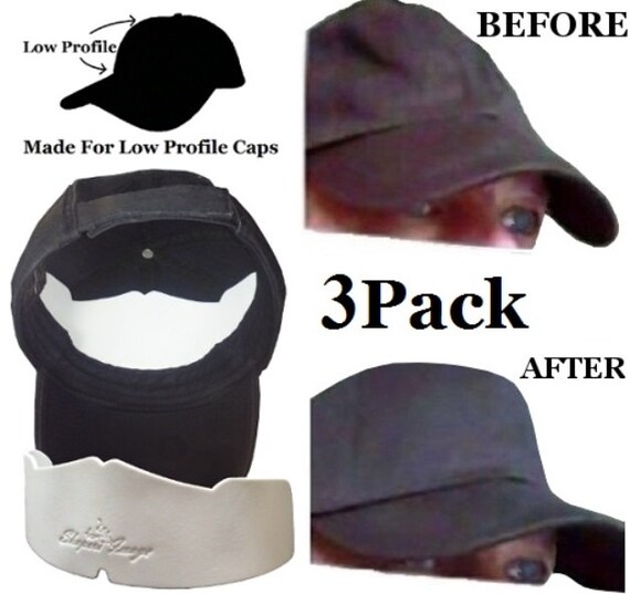3Pk. Manta Ray Low Profile Baseball Caps Crown Inserts Fitted