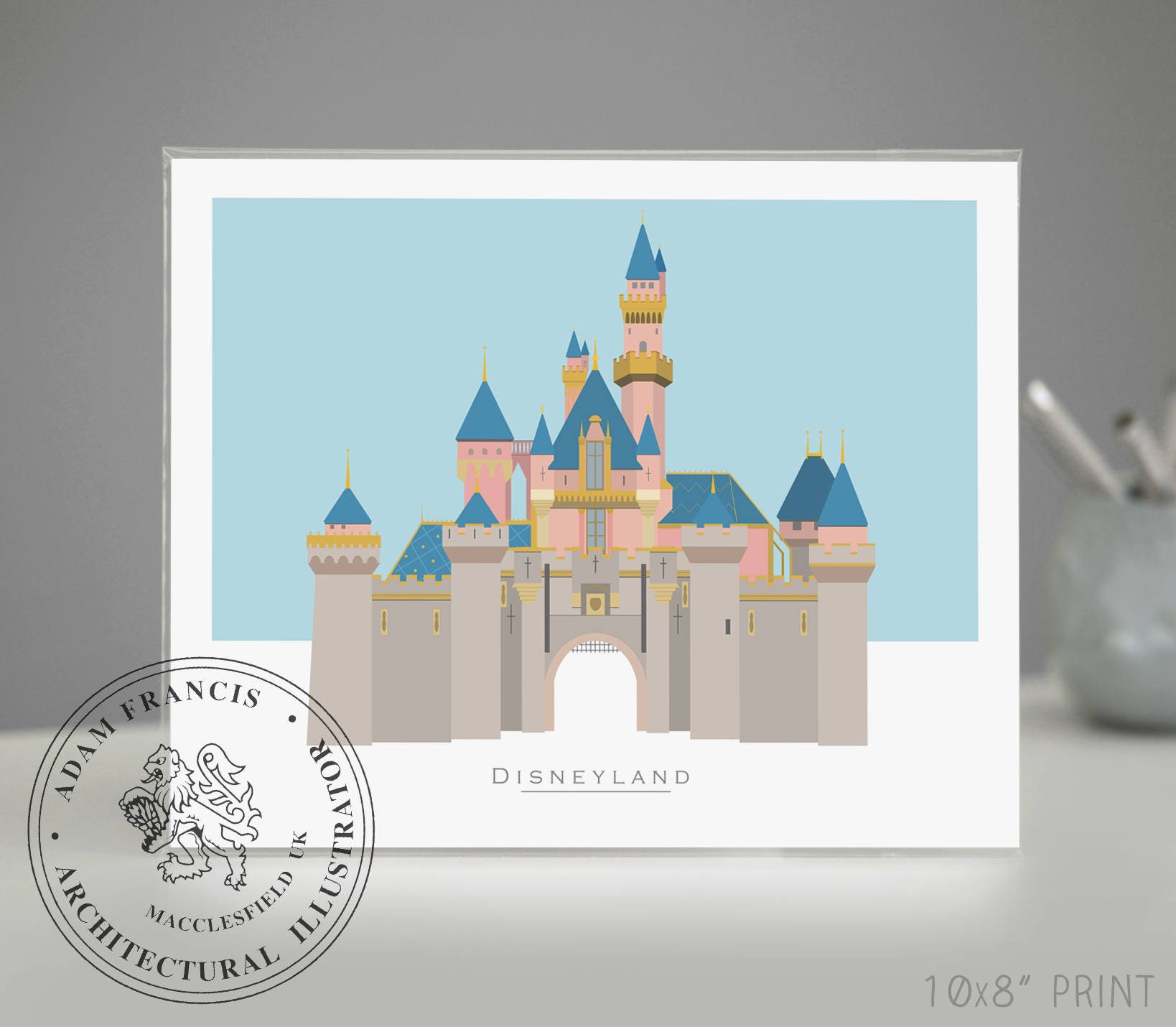 Disneyland Castle GRAPHIC illustration Art Print Disney