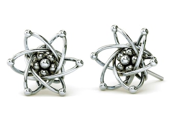 Carbon Atom Stud Earrings