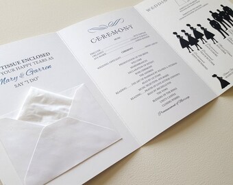 Wedding Ceremony Program Silhouette Bridal Party