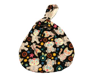 Sugar Skull Animals Project Bag Japanese Knot Bag Small