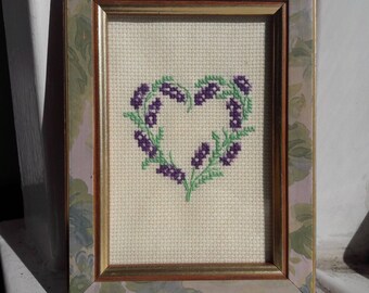 Lavender Heart Cross-Stitch