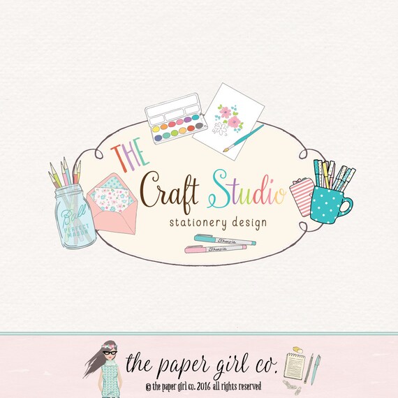 craft shop logo paper shop logo art teacher logo planner shop